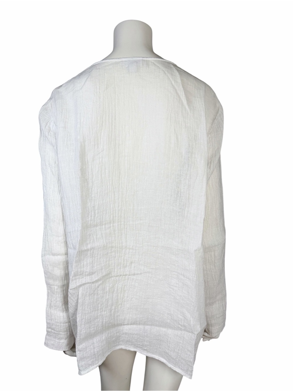 Pure Jill White Linen Open Front Beach Cover Up Cardigan M - Picture 4 of 12
